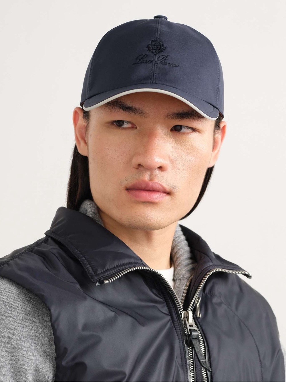 Loro Piana Storm System Navy Blue Microfiber Baseball Cap NWT